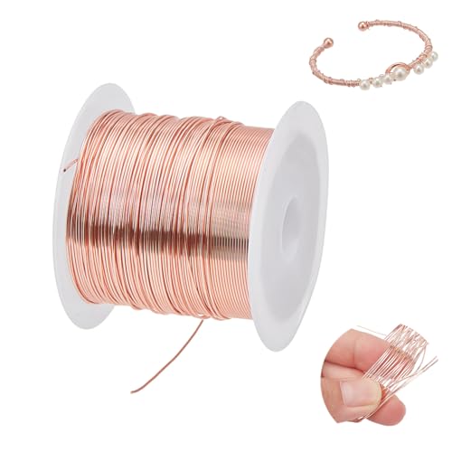 NBEADS 18m 0.6mm 22 Gauge Kupferdraht, Schmuckherstellung Draht Kupfer Perlendraht Biegbarer Basteldraht für Schmuckherstellung Zubehör und Crafting NBEADS 18m 0.6mm 22 Gauge Kupferdraht, Schmuckherstellung Draht Kupfer Perlendraht Biegbarer Basteldraht für Schmuckherstellung Zubehör und Crafting von nbeads
