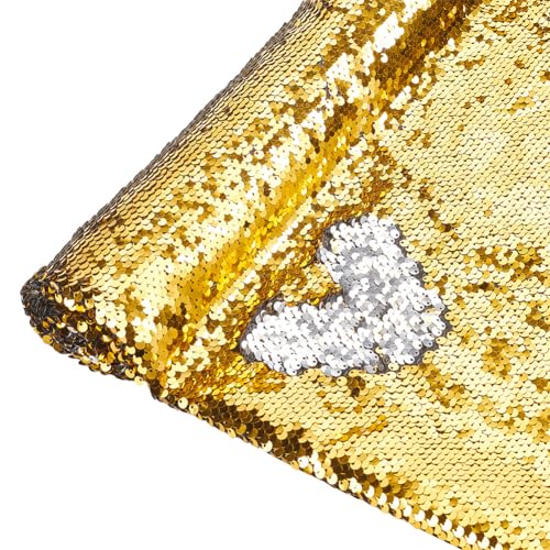 NBEADS 1m Paillettenstoff, 1.5m Breiter Schimmernder Wendbarer Paillettenstoff Wand-Flip-Paillettenstoff Netzstoff Glitzerstoff Zum Nähen DIY Graffiti Hochzeitskleid Performance Bühne, Gold NBEADS 1m Paillettenstoff, 1.5m Breiter Schimmernder Wendbarer Paillettenstoff Wand-Flip-Paillettenstoff Netzstoff Glitzerstoff Zum Nähen DIY Graffiti Hochzeitskleid Performance Bühne, Gold von nbeads
