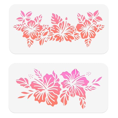 NBEADS 2 Stk. Blumen Malerei Schablonen, 30x15cm Hibiskus-Schablone Schablonen Wiederverwendbare Malerei Schablone Zeichnung Schablonen für Malerei auf Holz Wand Stoff Rock Zeichen DIY Kunstprojekte NBEADS 2 Stk. Blumen Malerei Schablonen, 30x15cm Hibiskus-Schablone Schablonen Wiederverwendbare Malerei Schablone Zeichnung Schablonen für Malerei auf Holz Wand Stoff Rock Zeichen DIY Kunstprojekte von nbeads