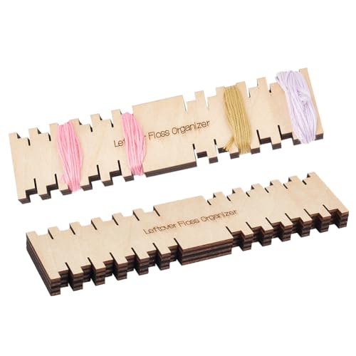 NBEADS 2 Stk. Hölzerne Stickerei Floss Organizer, 12 Schlitze Kreuzstich Fadenhalter DIY Garn Aufbewahrungsbrett Nähen Floss Zubehör für Craft DIY Nähen Lagerung von nbeads