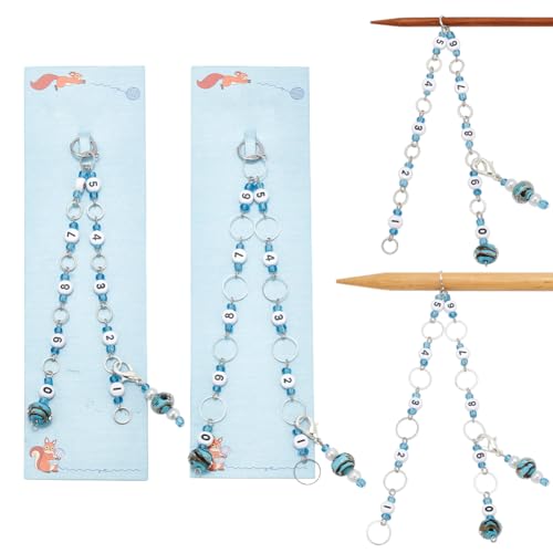 NBEADS 2 Stk. Zahl Perlen Stricken Reihe Zähler Ketten, Lampwork Perlen Stitch Marker Reihenzählung Zubehör mit Linking Ring für Nähen Stricken Häkeln Projektverfolgung NBEADS 2 Stk. Zahl Perlen Stricken Reihe Zähler Ketten, Lampwork Perlen Stitch Marker Reihenzählung Zubehör mit Linking Ring für Nähen Stricken Häkeln Projektverfolgung von nbeads