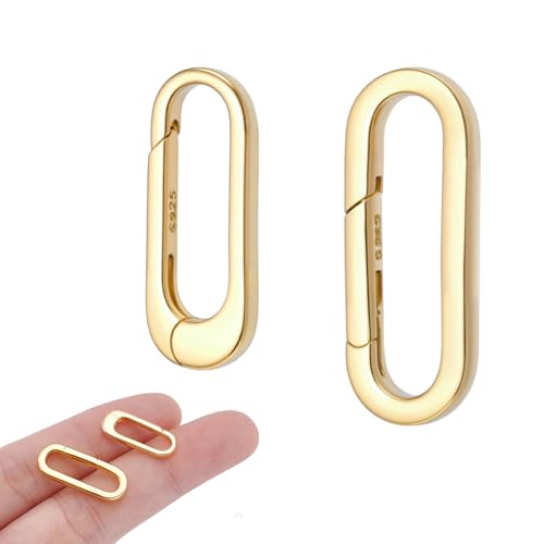 NBEADS 2 Stück 925 Sterlingsilber Federtorverschlüsse 2 Größen Golden Spring Gate Ring Trigger Snap Clips Für Armbandverbinder Schmuckreparatur Bastelbedarf NBEADS 2 Stück 925 Sterlingsilber Federtorverschlüsse 2 Größen Golden Spring Gate Ring Trigger Snap Clips Für Armbandverbinder Schmuckreparatur Bastelbedarf von nbeads