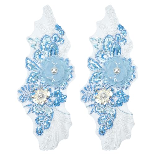NBEADS 2 Stück Blaue Florale Stickerei Patches, 3D Spitze Perlen BLUMENNn Polyester Stickerei Spitze Applikationen BLUMENNnnapplikationen für Kleidung Hochzeit Brautkleid Dekor NBEADS 2 Stück Blaue Florale Stickerei Patches, 3D Spitze Perlen BLUMENNn Polyester Stickerei Spitze Applikationen BLUMENNnnapplikationen für Kleidung Hochzeit Brautkleid Dekor von nbeads