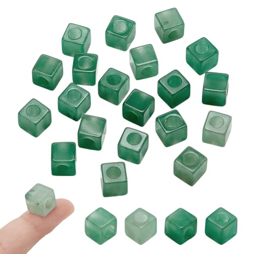 NBEADS 20 Stk. Natürliche Grüne Aventrine Steinperlen, 10mm Quadratische Form Europäische Stein Perle Großes Loch Stein Würfel Perlen Lose Edelstein-Perlen für Schmuckherstellung, Loch: 4.5mm NBEADS 20 Stk. Natürliche Grüne Aventrine Steinperlen, 10mm Quadratische Form Europäische Stein Perle Großes Loch Stein Würfel Perlen Lose Edelstein-Perlen für Schmuckherstellung, Loch: 4.5mm von nbeads
