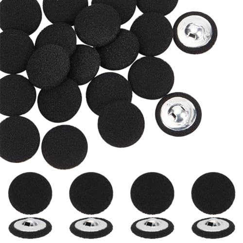 NBEADS 20 Stk. Stoff Bedeckt Tasten, 2.6cm Stoff-Schaft-Knöpfe Aluminium-Basis-Knöpfe mit Karton-Box Flache Runde Knöpfe für Kleidung DIY Projekt Dekorationen, Schwarz NBEADS 20 Stk. Stoff Bedeckt Tasten, 2.6cm Stoff-Schaft-Knöpfe Aluminium-Basis-Knöpfe mit Karton-Box Flache Runde Knöpfe für Kleidung DIY Projekt Dekorationen, Schwarz von nbeads