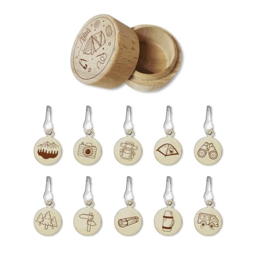 NBEADS 20 Stück 10 Stile Camping Holz Maschenmarkierer, Runder Maschenmarkierer Häkelmaschenmarkierer Aus Holz Mit Sicherheitsnadeln In Kürbisform Zum Stricken Weben Nähen Quilten NBEADS 20 Stück 10 Stile Camping Holz Maschenmarkierer, Runder Maschenmarkierer Häkelmaschenmarkierer Aus Holz Mit Sicherheitsnadeln In Kürbisform Zum Stricken Weben Nähen Quilten von nbeads