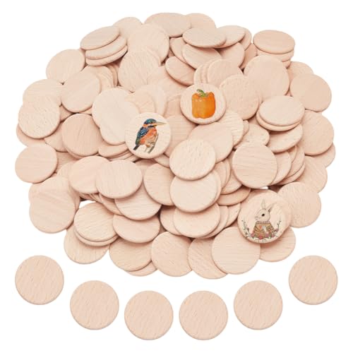 NBEADS 200 Stück Buche Holz Runde Stücke, 38mm Unvollendete Holzkreise Runde Scheiben Leer Holzausschnitte Ornamente Für DIY Handwerk Malen Hochzeit Heimdekoration, 3mm Dick NBEADS 200 Stück Buche Holz Runde Stücke, 38mm Unvollendete Holzkreise Runde Scheiben Leer Holzausschnitte Ornamente Für DIY Handwerk Malen Hochzeit Heimdekoration, 3mm Dick von nbeads