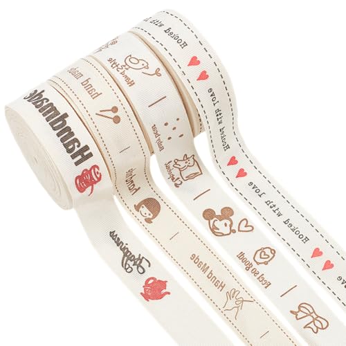 NBEADS 20M 4 Stile Baumwollband, 15,5 mm Breit Baumwollbändchen Handgemachtes bedrucktes Band für Geschenkverpackungen Schleife machen Geburtstag Weihnachten Dekoration NBEADS 20M 4 Stile Baumwollband, 15,5 mm Breit Baumwollbändchen Handgemachtes bedrucktes Band für Geschenkverpackungen Schleife machen Geburtstag Weihnachten Dekoration von nbeads