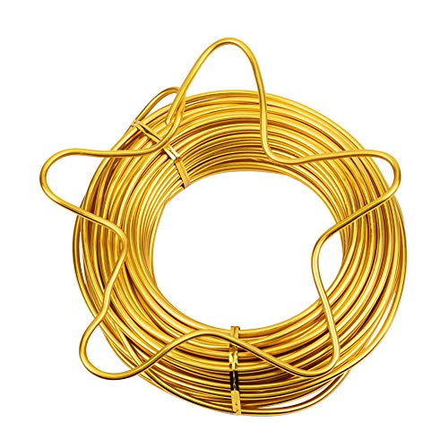 NBEADS 20m 3.5 mm Golden Aluminiumdraht, Goldener Aluminium Basteldraht Schmuck Modellierdraht Metalldraht für Schmuckherstellung Handwerk Modellieren Armaturen Bildhauerei von nbeads