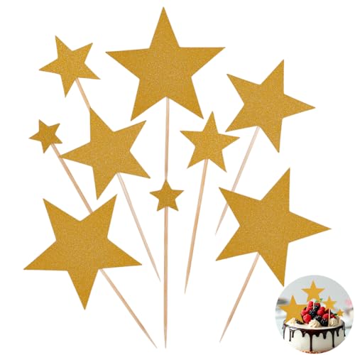 NBEADS 24 Set Mit 10 Schachteln Stern Cupcake Topper, Goldener Stern Gemischte Größe Cupcake Picks Glitzer Cupcake Pickern Für Kuchendekorationen Geburtstagsparty Hochzeit Verlobung, 12.8x13.2x0.03cm NBEADS 24 Set Mit 10 Schachteln Stern Cupcake Topper, Goldener Stern Gemischte Größe Cupcake Picks Glitzer Cupcake Pickern Für Kuchendekorationen Geburtstagsparty Hochzeit Verlobung, 12.8x13.2x0.03cm von nbeads