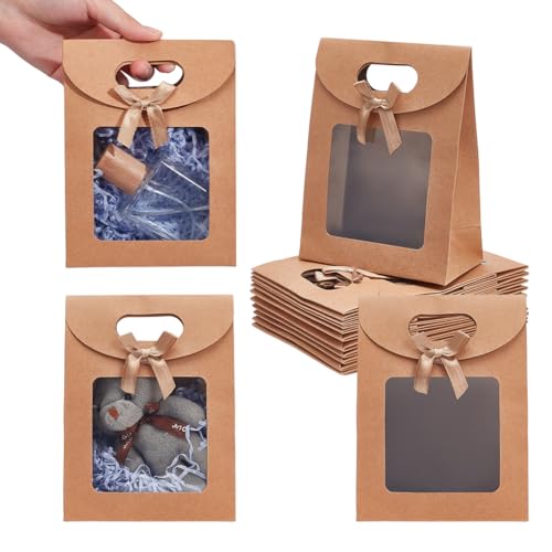 NBEADS 24 Stück Kraft Papiertüten, 11.9x6.15x15.7 cm Große Geschenktüte Mit Griffen, Braune Geschenktüte Mit Durchsichtigem Fenster Für Süßigkeiten Keksen Verpackung Hochzeit Weihnachten Party NBEADS 24 Stück Kraft Papiertüten, 11.9x6.15x15.7 cm Große Geschenktüte Mit Griffen, Braune Geschenktüte Mit Durchsichtigem Fenster Für Süßigkeiten Keksen Verpackung Hochzeit Weihnachten Party von nbeads