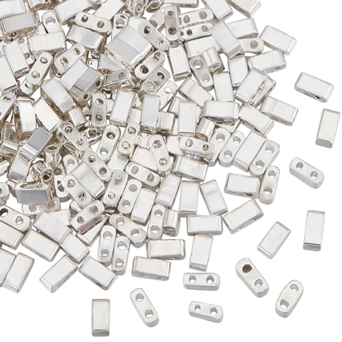 NBEADS 240 Stück Versilberte Tila Perlen, 4.5-5x2mm Glasperlen 2 Löcher Tila-Perlen Japanische Galvanisierte Glasperlen Mini Abstandshalter Perlen Für Schmuckdesign Halsketten Armbänder Ohrringe NBEADS 240 Stück Versilberte Tila Perlen, 4.5-5x2mm Glasperlen 2 Löcher Tila-Perlen Japanische Galvanisierte Glasperlen Mini Abstandshalter Perlen Für Schmuckdesign Halsketten Armbänder Ohrringe von nbeads
