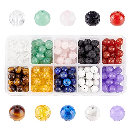 nbeads 250-300 Stück 8mm Edelsteinperlen, Runde Edelstein Perlen Lose Spacer Stein perlen Charms für DIY Armband Halsketten Schmuckherstellung nbeads 250-300 Stück 8mm Edelsteinperlen, Runde Edelstein Perlen Lose Spacer Stein perlen Charms für DIY Armband Halsketten Schmuckherstellung von nbeads
