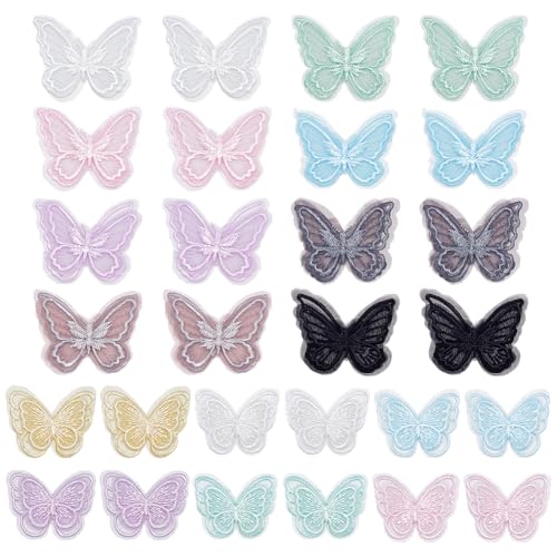NBEADS 28 Stk. 14 Stile Schmetterling Spitze Patch, Schmetterling Applique Patch Doppelte Lagen Organza Spitze Stickerei für Hochzeit Brautkleid Nähen Craft DIY Kleidung Haar Ornamente NBEADS 28 Stk. 14 Stile Schmetterling Spitze Patch, Schmetterling Applique Patch Doppelte Lagen Organza Spitze Stickerei für Hochzeit Brautkleid Nähen Craft DIY Kleidung Haar Ornamente von nbeads