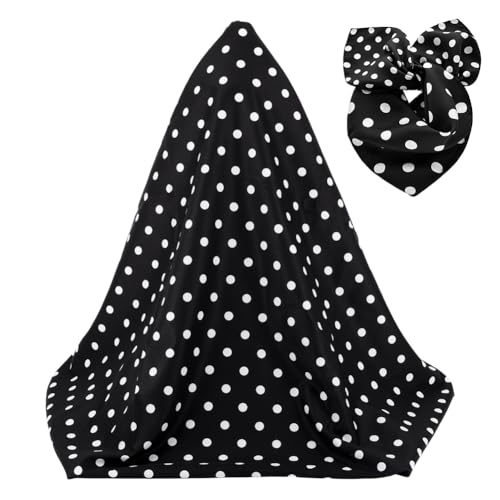 NBEADS 3,28 Meter gepunkteter Stoff, 1,64 Meter breit, dekorativer Polyester-Punkte, bedruckter Bastelstoff zum Nähen, Quilten, Basteln, Tischdecken, Vorhänge, schwarz von nbeads
