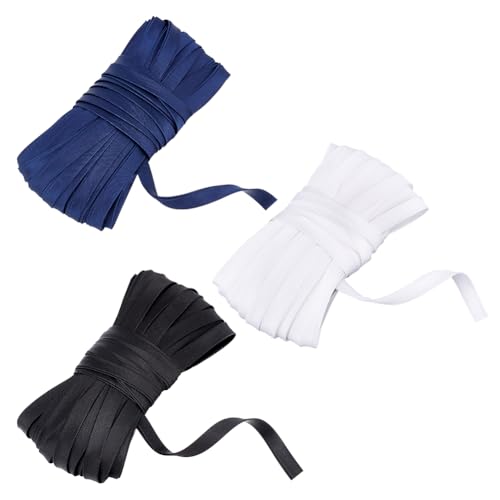 NBEADS 3 Bündel 60m Bias-Band, 1cm Breites Falzband Bias Binding Flache Polyesterbänder zum Nähen Quilten Binden Säumen, Preußisch Blau/Schwarz/Weiß NBEADS 3 Bündel 60m Bias-Band, 1cm Breites Falzband Bias Binding Flache Polyesterbänder zum Nähen Quilten Binden Säumen, Preußisch Blau/Schwarz/Weiß von nbeads