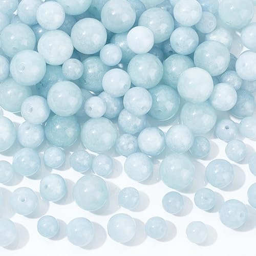 NBEADS 3 Größen Über 142 Stk. Natürlicher Chalcedon Perle, 6-10mm Runde Edelstein-Perlen Lose Natursteinperlen Abstandshalter Perlen für Halskette Armband Schmuckherstellung, Loch: 1mm NBEADS 3 Größen Über 142 Stk. Natürlicher Chalcedon Perle, 6-10mm Runde Edelstein-Perlen Lose Natursteinperlen Abstandshalter Perlen für Halskette Armband Schmuckherstellung, Loch: 1mm von nbeads