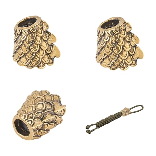 NBEADS 3 Stk. Europäische Perlen aus Messing, Metall Große Loch Perlen Drachenschuppe EDC Perlen Lanyard Cord Perlen für Schmuck EDC String Anhänger Parachute String Tool, Loch: 5.5mm NBEADS 3 Stk. Europäische Perlen aus Messing, Metall Große Loch Perlen Drachenschuppe EDC Perlen Lanyard Cord Perlen für Schmuck EDC String Anhänger Parachute String Tool, Loch: 5.5mm von nbeads