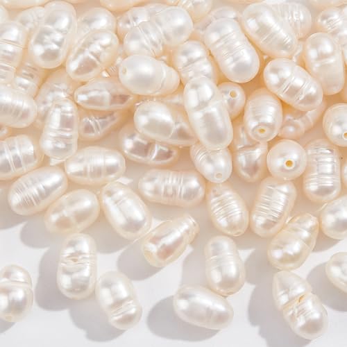 NBEADS 3 Stränge Ca. 81 Stück Natürliche Süßwasserperlen, Reisförmige Zuchtperlen Der Güteklasse A Lose Abstandsperlen Für Vasenfüller DIY-Halskette Schmuckherstellung Kunsthandwerk, Beige NBEADS 3 Stränge Ca. 81 Stück Natürliche Süßwasserperlen, Reisförmige Zuchtperlen Der Güteklasse A Lose Abstandsperlen Für Vasenfüller DIY-Halskette Schmuckherstellung Kunsthandwerk, Beige von nbeads