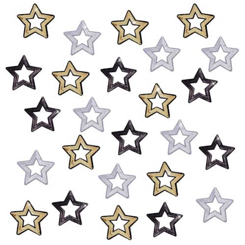 NBEADS 30 Stück 3 Stilen Stern Pailletten Applikation, Verschiedenen Farben Aufnäher Mit Polyester Pailletten Zum Aufbügeln Auf Stern Aufnäher Für Rucksäcke Jeansreparatur Theaterkostümdesign von nbeads