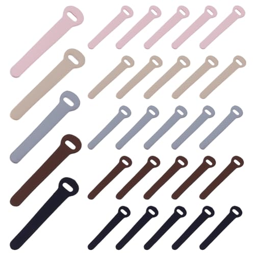 NBEADS 30 Stück 5 Farben Leder-Reißverschlusslasche, Rindsleder Griff Abnehmbarer Reißverschluss Lasche Reparatur Reißverschlusslasche Für Gepäck Koffer Geldbörsen Handtaschen, 1.6×6.9cm×0.2cm von nbeads