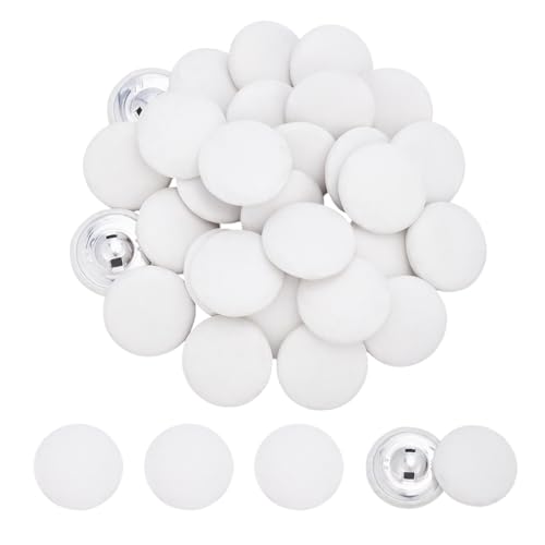 NBEADS 30 Stück PU Leder überzogene Knöpfe, 2.85cm Metall Schaft Knöpfe 1-Loch Runde Knöpfe Aus Kunstleder für Stricken Polstermöbel Tufting DIY Handarbeit, Weiß NBEADS 30 Stück PU Leder überzogene Knöpfe, 2.85cm Metall Schaft Knöpfe 1-Loch Runde Knöpfe Aus Kunstleder für Stricken Polstermöbel Tufting DIY Handarbeit, Weiß von nbeads