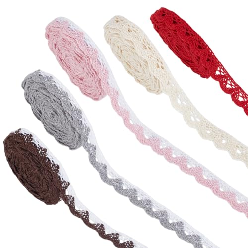 NBEADS 30 Yards/27.4m Vintage Spitzenbesatz Aus Baumwolle, 1.5cm Geflochtenes Gewelltes Spitzenband Für Hochzeitsdekoration Geschenkverpackung Scrapbooking Zubehör Nähen DIY Herstellung, 5 Farben NBEADS 30 Yards/27.4m Vintage Spitzenbesatz Aus Baumwolle, 1.5cm Geflochtenes Gewelltes Spitzenband Für Hochzeitsdekoration Geschenkverpackung Scrapbooking Zubehör Nähen DIY Herstellung, 5 Farben von nbeads