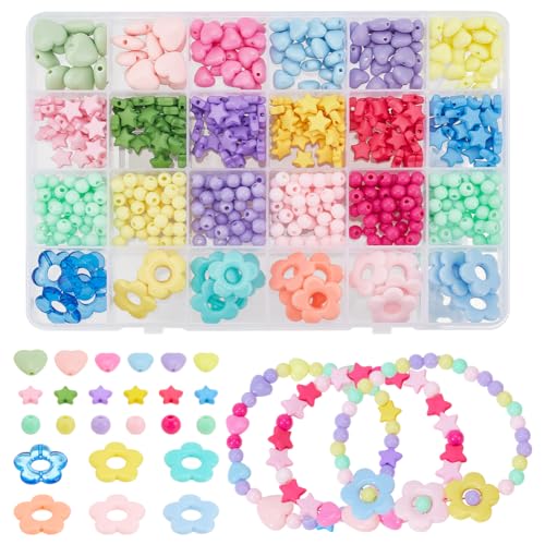 NBEADS 300 Stück Acrylperlen-Set, Macaron-Farbe Runde Perlen Blumenperlen Herzperlen Sternperlen Acryl-Abstandsperlen Lose Kunststoffperlen Zum Basteln von Armbändern Schmuckherstellung NBEADS 300 Stück Acrylperlen-Set, Macaron-Farbe Runde Perlen Blumenperlen Herzperlen Sternperlen Acryl-Abstandsperlen Lose Kunststoffperlen Zum Basteln von Armbändern Schmuckherstellung von nbeads