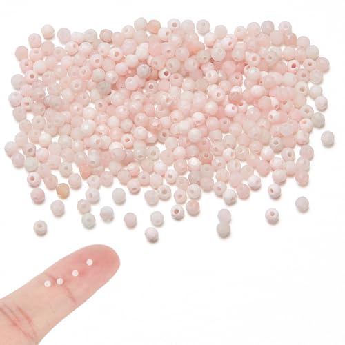 NBEADS 384 Stk. Natürliche Rosa Opal-Perlen, 2mm Runde Lose Abstandshalter-Perlen Facettierte Steinperlen Stränge für DIY Armband Halsketten Schmuck Handwerk Machen, Loch: 0.6mm NBEADS 384 Stk. Natürliche Rosa Opal-Perlen, 2mm Runde Lose Abstandshalter-Perlen Facettierte Steinperlen Stränge für DIY Armband Halsketten Schmuck Handwerk Machen, Loch: 0.6mm von nbeads