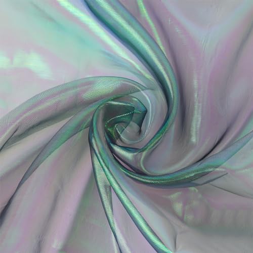 NBEADS 3m Organza, 1.5m Breiter Solider Stoff für Brautkleider Magischer Gradient Polyester Schillernder Holographischer Gaze für Kleid Performance Bühne, Seegrün NBEADS 3m Organza, 1.5m Breiter Solider Stoff für Brautkleider Magischer Gradient Polyester Schillernder Holographischer Gaze für Kleid Performance Bühne, Seegrün von nbeads