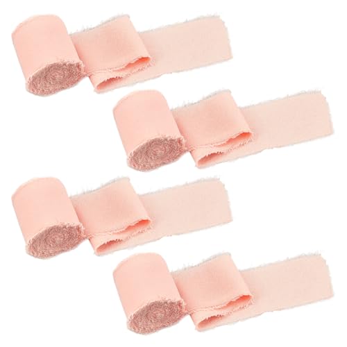 NBEADS 4 Rolle Baumwollband, 4cm×5m Handgefertigt Ausgefranste Bänder Stoffbänder Mit Ausgefransten Fransen Baumwollband Mit Rohen Kanten Zum Verpacken von Geschenken Schleifenherstellung, Misty Rose NBEADS 4 Rolle Baumwollband, 4cm×5m Handgefertigt Ausgefranste Bänder Stoffbänder Mit Ausgefransten Fransen Baumwollband Mit Rohen Kanten Zum Verpacken von Geschenken Schleifenherstellung, Misty Rose von nbeads