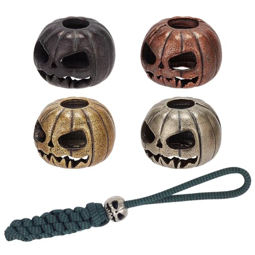 NBEADS 4 Stück 4 Farben Messing Kürbis Totenkopf Paracord Perlen Lanyard Schnur Perlen Tibetischer Stil Metall Paracord Perlen Großes Loch Perlen Anhänger Zubehör für Schmuckherstellung EDC-Zubehör NBEADS 4 Stück 4 Farben Messing Kürbis Totenkopf Paracord Perlen Lanyard Schnur Perlen Tibetischer Stil Metall Paracord Perlen Großes Loch Perlen Anhänger Zubehör für Schmuckherstellung EDC-Zubehör von nbeads