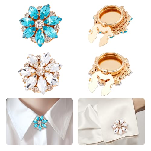 NBEADS 4 Stück Strass-Knöpfe, 28 mm Ärmel, Blumenknöpfe, abnehmbare Hemdknöpfe, Clips für Kleid, Anzug, Smoking, Hemd, Zubehör, Dunkeltürkis NBEADS 4 Stück Strass-Knöpfe, 28 mm Ärmel, Blumenknöpfe, abnehmbare Hemdknöpfe, Clips für Kleid, Anzug, Smoking, Hemd, Zubehör, Dunkeltürkis von nbeads