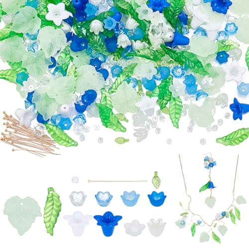 NBEADS 417 Stk. Acryl Assortierte Perlen Kit, Tulpe Blume Perlen Kappen Trompete Blume Blatt Acryl-Anhänger mit facettierten Glasperlen Messing Kugel Stifte für Schmuckherstellung NBEADS 417 Stk. Acryl Assortierte Perlen Kit, Tulpe Blume Perlen Kappen Trompete Blume Blatt Acryl-Anhänger mit facettierten Glasperlen Messing Kugel Stifte für Schmuckherstellung von nbeads