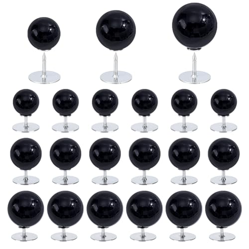 NBEADS 48 Stück 3 Größe Perlenknöpfe Keine Nähknöpfe, Perle Brosche Pins Reusable Für Kleidung DIY Hemd Bluse Kleid Pullover Schal, Schwarz (10/12.5/14mm /0.39/0.49/0.55 Zoll) von nbeads