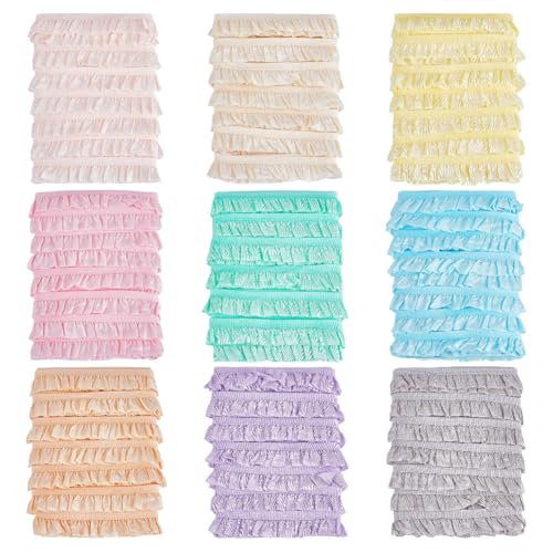 NBEADS 49Yards 9 Farben elastische Plissee-Spitzenborte, 1,6 cm dehnbare, winzige Rüschen, Spitzenband zum Nähen, Basteln, Heimdekoration, Kleidung und Kleidung, Verzierung NBEADS 49Yards 9 Farben elastische Plissee-Spitzenborte, 1,6 cm dehnbare, winzige Rüschen, Spitzenband zum Nähen, Basteln, Heimdekoration, Kleidung und Kleidung, Verzierung von nbeads