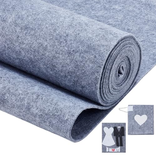 NBEADS 4m Filz Stoff, 30x0.3cm Deko Filzmatte DIY Aufbewahrungstasche Patchwork Nähen Filz für Schutz von Hartholzböden, Grau von nbeads
