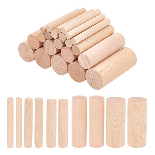 NBEADS 50 Stk. 5 Größen Hölzerne kleine Zylinder, Ungefähr 5x0.6-2cm Unfertige Holzsäule Runde Solide Buche Holz Craft Sticks für DIY Kunst Handwerk Haus Garten Dekoration, Biskuit NBEADS 50 Stk. 5 Größen Hölzerne kleine Zylinder, Ungefähr 5x0.6-2cm Unfertige Holzsäule Runde Solide Buche Holz Craft Sticks für DIY Kunst Handwerk Haus Garten Dekoration, Biskuit von nbeads