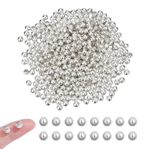 NBEADS 500 Stück 6 mm Eisen-Abstandshalter-Perlen, nahtlose glatte Metallperlen, lose runde Perlen für stapelbare Armbänder, Loch: 2–2,5 mm NBEADS 500 Stück 6 mm Eisen-Abstandshalter-Perlen, nahtlose glatte Metallperlen, lose runde Perlen für stapelbare Armbänder, Loch: 2–2,5 mm von nbeads