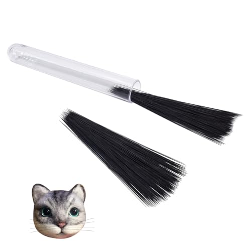 NBEADS 500 Stück Tier-Schnurrhaare zum Basteln, Nadelfilz, 6,3–8,6 cm lang, schwarz, simulierte Tierbärte für Katze, Maus, Kaninchen, Puppen von nbeads