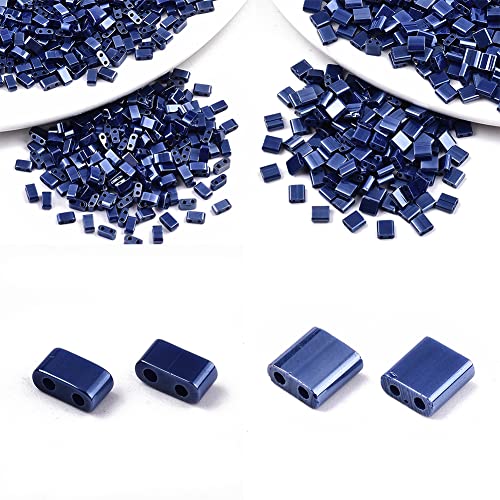 NBEADS 520 Stück Tila Perlen mit 2 Löchern, 5 x 5 mm/5 x 2 mm, rechteckige japanische Glasperlen für Schmuckherstellung von Armbändern, Halsketten, Ohrringen, Schmuck, Marineblau NBEADS 520 Stück Tila Perlen mit 2 Löchern, 5 x 5 mm/5 x 2 mm, rechteckige japanische Glasperlen für Schmuckherstellung von Armbändern, Halsketten, Ohrringen, Schmuck, Marineblau von nbeads