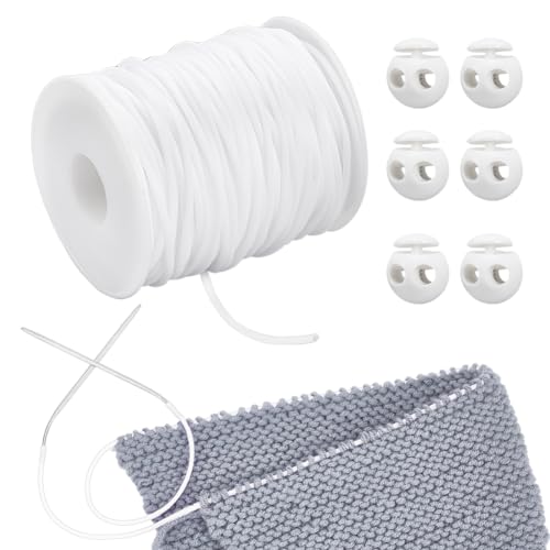 NBEADS 55 Yards/50m Gummischnüre zum Nähen, 2mm Maschenhaltekordeln Maschenhalter Mit 6 Stück 0.55 cm Loch Kordelstopper Zum Halten von Maschen Armbändern Halsketten Perlen, Weiß NBEADS 55 Yards/50m Gummischnüre zum Nähen, 2mm Maschenhaltekordeln Maschenhalter Mit 6 Stück 0.55 cm Loch Kordelstopper Zum Halten von Maschen Armbändern Halsketten Perlen, Weiß von nbeads