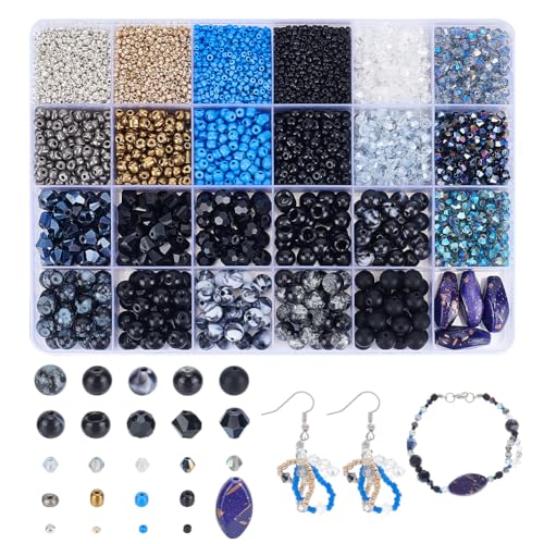 NBEADS 5980 Stück 24 Stile Glasperlen Set, Saatgut Perlen Acryl Perlen Runde Kugel Perle Bicone Glasperlen Transparente Perlen Winzige Perlen für Schmuckherstellung NBEADS 5980 Stück 24 Stile Glasperlen Set, Saatgut Perlen Acryl Perlen Runde Kugel Perle Bicone Glasperlen Transparente Perlen Winzige Perlen für Schmuckherstellung von nbeads