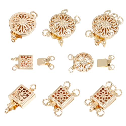 NBEADS 6 Stück 6 Stile Messing Abstandshalter Clasps, Schichtung Clasps Separator Halskette Abstandshalter Box Clasp Kette Extender Sicherheit Schmuck Locking Clasp für Schmuckherstellung NBEADS 6 Stück 6 Stile Messing Abstandshalter Clasps, Schichtung Clasps Separator Halskette Abstandshalter Box Clasp Kette Extender Sicherheit Schmuck Locking Clasp für Schmuckherstellung von nbeads
