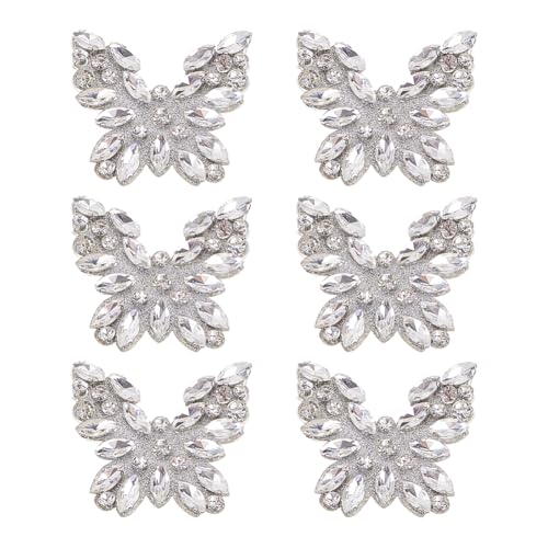 NBEADS 6 Stück Strass-Aufnäher mit Schmetterlingsmustern, zum Aufbügeln, Hotfix, Glitzersteine, zum Basteln, Applikation für Jeans, Jacken, Mützen, T-Shirts NBEADS 6 Stück Strass-Aufnäher mit Schmetterlingsmustern, zum Aufbügeln, Hotfix, Glitzersteine, zum Basteln, Applikation für Jeans, Jacken, Mützen, T-Shirts von nbeads