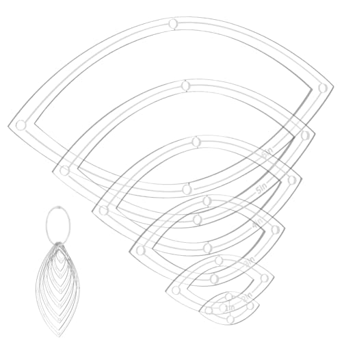 NBEADS 6 Teiliges Quilt Acryl Schablonen Set, Pferd Auge Schneiden Lineal Vorlage mit Scharnierringen Transparente Nähanleitungen 18x37mm Bis 82x165mm Zum Markieren von Stoffen Und Basteldesign von nbeads
