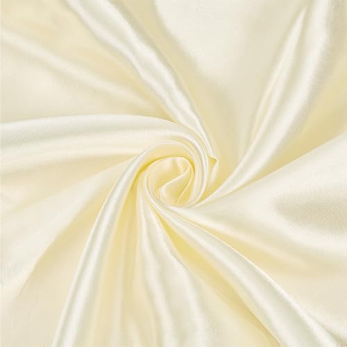NBEADS 6 Yards Charmeuse Satin 150cm Glänzender Seidiger Stoff für Hochzeit, Braut Dekoration, Mode, Kleidung, Handwerk - Zitronen Chiffon von nbeads