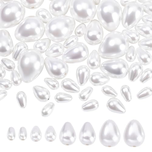NBEADS 60 Stück 4 Stile Süßwasser Perle, Weiße Teardrop Natürliche Muschel Spacer Perlen mit Loch für DIY Crafts Schmuck Halsketten Ohrringe machen NBEADS 60 Stück 4 Stile Süßwasser Perle, Weiße Teardrop Natürliche Muschel Spacer Perlen mit Loch für DIY Crafts Schmuck Halsketten Ohrringe machen von nbeads