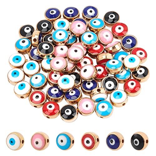 nbeads 60 Stück 7.5mm Acryl Emaille Evil Eye Perlen, 6 Farben Flache Runde Undurchsichtige Vergoldete Böse Augen Charms Spacer Perlen für DIY Halskette Armband Ohrring Schmuckherstellung Handwerk nbeads 60 Stück 7.5mm Acryl Emaille Evil Eye Perlen, 6 Farben Flache Runde Undurchsichtige Vergoldete Böse Augen Charms Spacer Perlen für DIY Halskette Armband Ohrring Schmuckherstellung Handwerk von nbeads