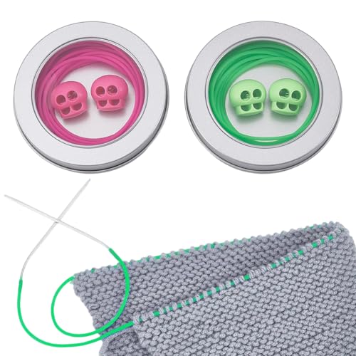 NBEADS 6m Silikon Schnur, 2mm Silikonschlauch-Strickschnur Stitch Keeper mit Cord Locks zum Halten für Perlen Armband Halskette, Rosa und Grün NBEADS 6m Silikon Schnur, 2mm Silikonschlauch-Strickschnur Stitch Keeper mit Cord Locks zum Halten für Perlen Armband Halskette, Rosa und Grün von nbeads